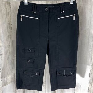 Jamie Sadock Black Golf Cargo Zipper Bermuda Shorts Sz 2